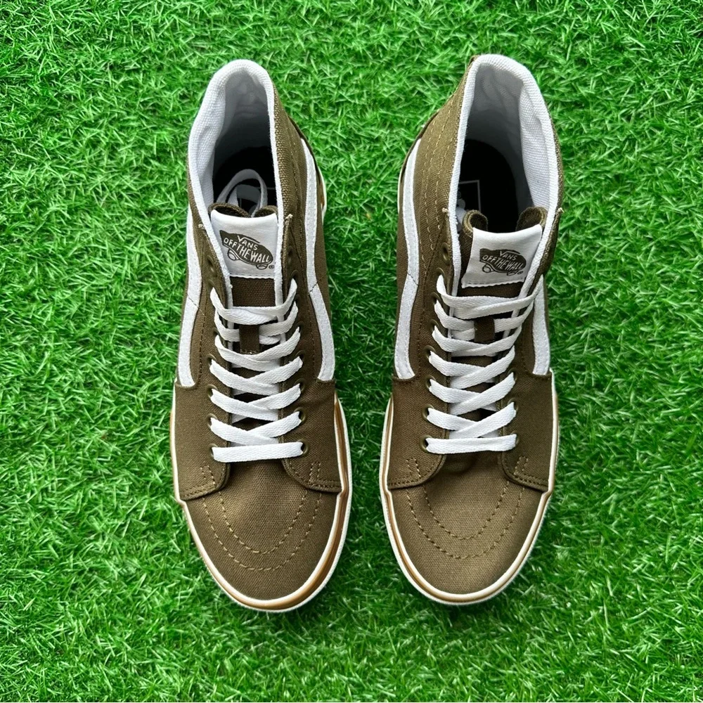 Vans Sk8 Hi Tapered Canvas Dark Olive Platform - Picture 11 of 11